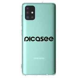 Átlátszó szilikon tok az alábbi mobiltelefonokra Samsung Galaxy A51 A515F - Picasee - new logo - black
