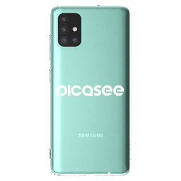 Átlátszó szilikon tok az alábbi mobiltelefonokra Samsung Galaxy A51 A515F - Picasee - new logo - white