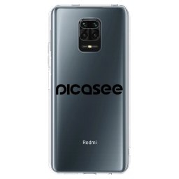 Átlátszó szilikon tok az alábbi mobiltelefonokra Xiaomi Redmi Note 9S - Picasee - new logo - black