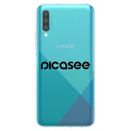 Átlátszó szilikon tok az alábbi mobiltelefonokra Samsung Galaxy A30s A307F - Picasee - new logo - black
