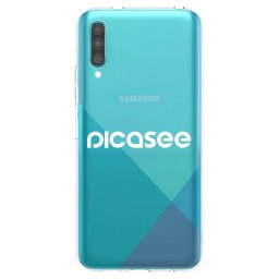 Átlátszó szilikon tok az alábbi mobiltelefonokra Samsung Galaxy A30s A307F - Picasee - new logo - white