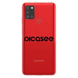Átlátszó szilikon tok az alábbi mobiltelefonokra Samsung Galaxy A21s - Picasee - new logo - black