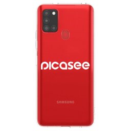 Átlátszó szilikon tok az alábbi mobiltelefonokra Samsung Galaxy A21s - Picasee - new logo - white