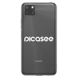 Átlátszó szilikon tok az alábbi mobiltelefonokra Huawei Y5P - Picasee - new logo - white
