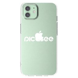 Átlátszó szilikon tok az alábbi mobiltelefonokra Apple iPhone 12 - Picasee - new logo - white