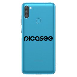 Átlátszó szilikon tok az alábbi mobiltelefonokra Samsung Galaxy M11 - Picasee - new logo - black