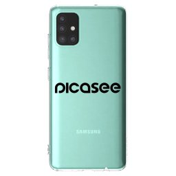 Átlátszó szilikon tok az alábbi mobiltelefonokra Samsung Galaxy M51 M515F - Picasee - new logo - black