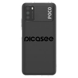 Átlátszó szilikon tok az alábbi mobiltelefonokra Xiaomi Poco M3 - Picasee - new logo - black