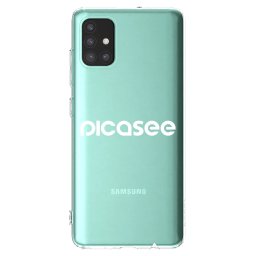 Átlátszó szilikon tok az alábbi mobiltelefonokra Samsung Galaxy M31s - Picasee - new logo - white