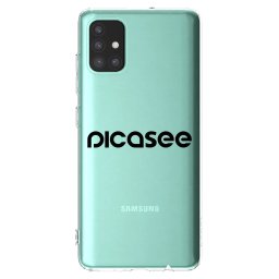 Átlátszó szilikon tok az alábbi mobiltelefonokra Samsung Galaxy M31s - Picasee - new logo - black