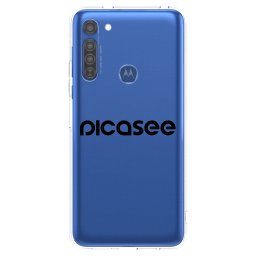 Átlátszó szilikon tok az alábbi mobiltelefonokra Motorola Moto G8 - Picasee - new logo - black