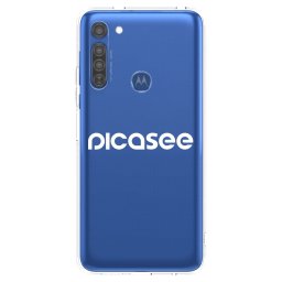 Átlátszó szilikon tok az alábbi mobiltelefonokra Motorola Moto G8 - Picasee - new logo - white