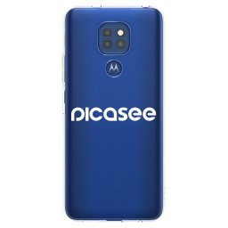 Átlátszó szilikon tok az alábbi mobiltelefonokra Motorola Moto G9 Play - Picasee - new logo - white