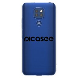 Átlátszó szilikon tok az alábbi mobiltelefonokra Motorola Moto G9 Play - Picasee - new logo - black