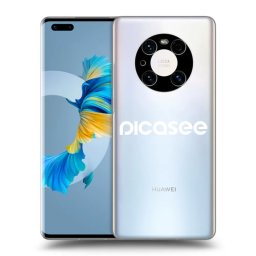 Átlátszó szilikon tok az alábbi mobiltelefonokra Huawei Mate 40 Pro - Picasee - new logo - white