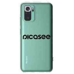 Átlátszó szilikon tok az alábbi mobiltelefonokra Xiaomi Redmi Note 10 Pro - Picasee - new logo - black