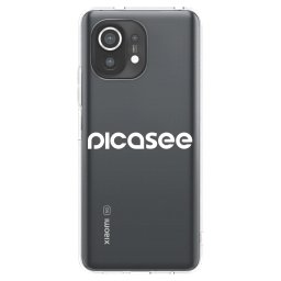 Átlátszó szilikon tok az alábbi mobiltelefonokra Xiaomi Mi 11 - Picasee - new logo - white