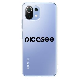 Átlátszó szilikon tok az alábbi mobiltelefonokra Xiaomi Mi 11 Lite - Picasee - new logo - black