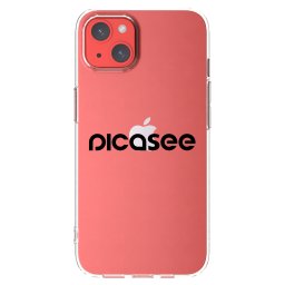 Átlátszó szilikon tok az alábbi mobiltelefonokra Apple iPhone 13 - Picasee - new logo - black