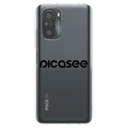 Átlátszó szilikon tok az alábbi mobiltelefonokra Xiaomi Poco F3 - Picasee - new logo - black