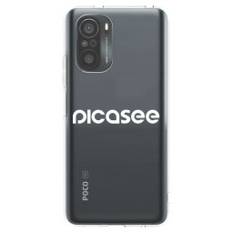 Átlátszó szilikon tok az alábbi mobiltelefonokra Xiaomi Poco F3 - Picasee - new logo - white