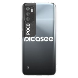 Átlátszó szilikon tok az alábbi mobiltelefonokra Xiaomi Poco M3 Pro 5G - Picasee - new logo - white