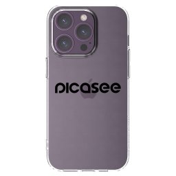 Átlátszó szilikon tok az alábbi mobiltelefonokra Apple iPhone 14 Pro - Picasee - new logo - black