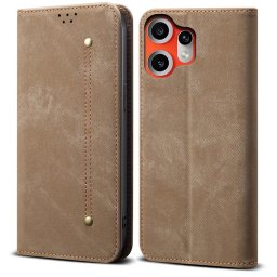 DENIM Pénztárca tok CMF Phone 2 Pro szürkésbarna színben