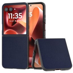 LEATHER Védőtok Motorola Razr 60 Ultra készülékhez, sötétkék