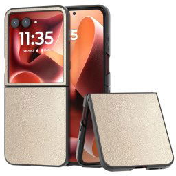 LEATHER Védőtok Motorola Razr 60 Ultra arany színben