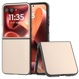 LEATHER Védőtok Motorola Razr 60 Ultra bézs színhez