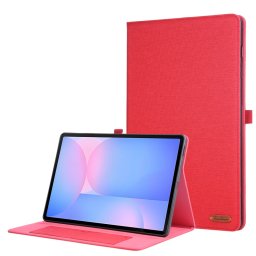 FABRIC Flip tok Samsung Galaxy Tab S10 FE+ készülékhez, piros