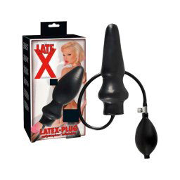 LATEX - felpumpálható nagy anál kúp (fekete)