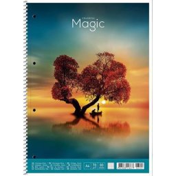 SHKOLYARYK Spirálfüzet, A4+, kockás, 80 lap, SHKOLYARYK "Colourful magic", vegyes