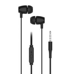 Blue Star PA-E67 vezetékes fülhallgató mikrofonnal 3.5mm jack csatlakozóval - fekete