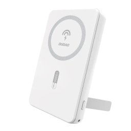 Dudao K14S+ MagSafe-kompatibilis powerbank 1xUSB-A és 1xUSB-C csatlakozással kitámasztóval 10000mAh 20W - fehér