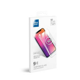Samsung Galaxy A26 előlapi üvegfólia, edzett, 9H, 0,3mm, fekete keret, SM-A266, 5D Full Glue, BlueStar