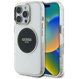 Guess GUHMP16XHTDRCEDK IML Metal Colored Circle Classic Logo MagSafe-kompatibilis tok iPhone 16 Pro Max - fekete