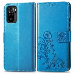 ART Peňaženkový huzat Xiaomi Redmi Note 10 / Note 10S FLOWER kék színnel