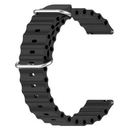 OCEAN Univerzális szilikon szíj 20mm fekete