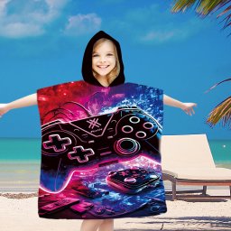 Gyerek poncsó GAMES színes 60x90 cm