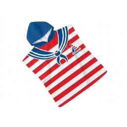 Gyerek poncsó SAILOR fehér-piros