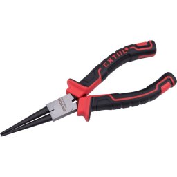 EXTOL PREMIUM kerek csr fog; 160mm dul vrs/fekete, TPR nyl, akaszts szerszmtart
