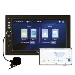 SAL VBX910 autrdi s multimdis lejtsz, CPAA multimdia, iOS CarPlay s Android Auto, tkrzs, 18cm-es rint-kijelz, 2xDIN, Bluetooth