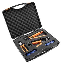 NEO TOOLS Napelem szerel szerszmkszlet, 5db, kbelcsupaszt, kbelvg, krimpel fog, csatlakoz fogk, kofferben 01-559
