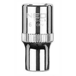 NEO TOOLS Dugkulcs 6mm, 1/4", 6 pontos, SUPERLOCK 25 v garancival 08-224
