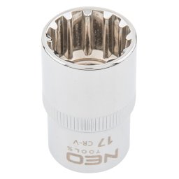 NEO TOOLS Dugkulcs 17mm, 1/2", SPLINE 25 v garancival 08-589