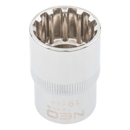 NEO TOOLS Dugkulcs 19mm, 1/2", SPLINE 25 v garancival 08-591