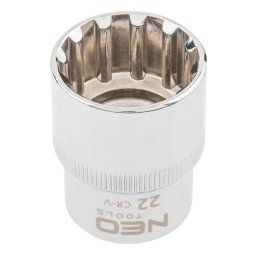 NEO TOOLS Dugkulcs 22mm, 1/2", SPLINE 25 v garancival 08-594