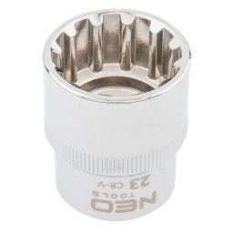 NEO TOOLS Dugkulcs 23mm, 1/2", SPLINE 25 v garancival 08-595